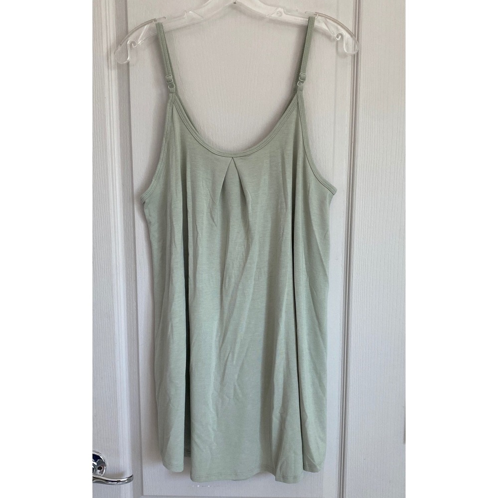 Zenana Womens Light Sage Green Pleated Scoop Neck Cami Tank Top RT-1867AB Large - Picture 3 of 11